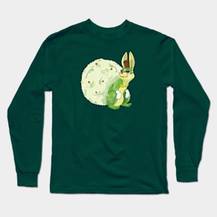 Happy Green Cartoon Magician Rabbit Long Sleeve T-Shirt